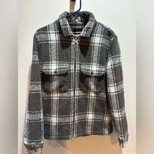 AllSaints Luella Plaid Checker Zip Up Jacket Oversized Relaxed Fit